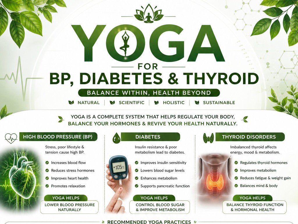 Yoga For BP, Diabetes & Thyroid